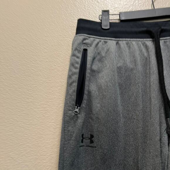 Under Armour Loose Cold Gear Jogger Pants Heather Gray Black Drawstring Sz L - Picture 4 of 7